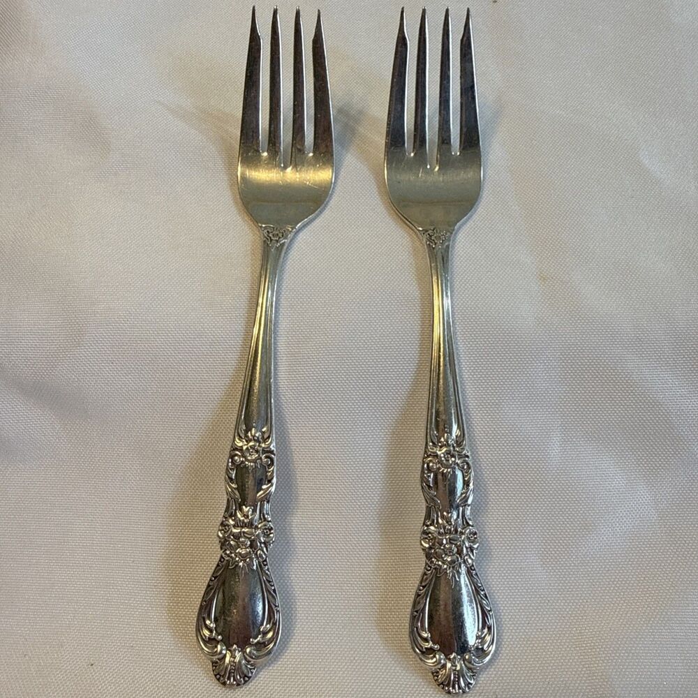 2 1847 Roger’s Bro Dinner Forks Heritage International Silver IS Silverplate 7"